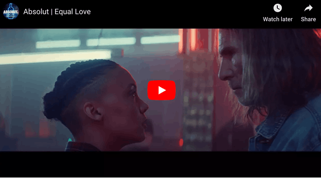 Snapshot YouTube video Absolut commercial