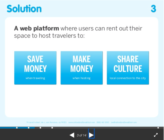 powerpoint slide with an example of solutions