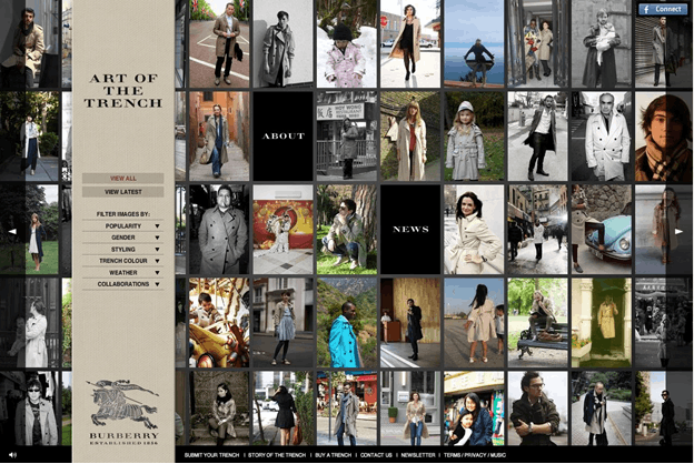 image of Burberry website