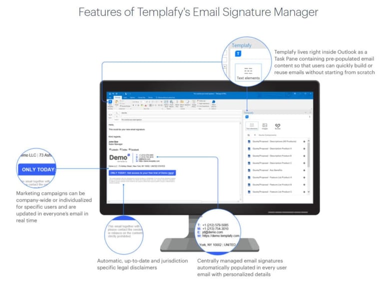 features of Templafy Email Signature Manager