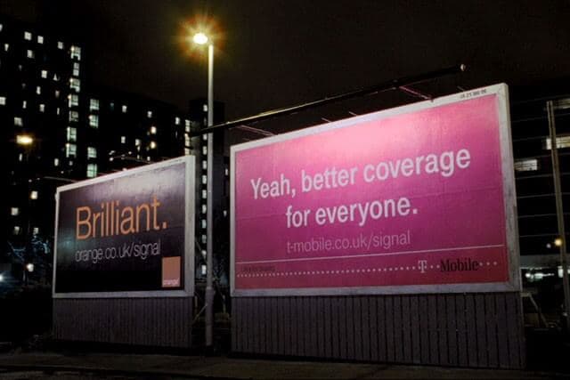 billboard mergers t-mobile and orange rebranding